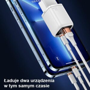 USAMS Laidinis įkroviklis 1xUSB-C + 1xUSB T46 33W (only head) PD3.0 + QC3.0 Fast Charging juodos spalvos CC152TC01 - Image 3