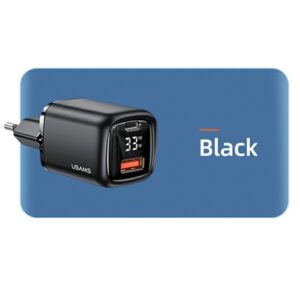 USAMS Laidinis įkroviklis 1xUSB-C + 1xUSB T46 33W (only head) PD3.0 + QC3.0 Fast Charging juodos spalvos CC152TC01 - Image 2