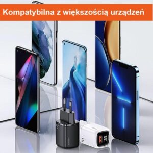 USAMS Laidinis įkroviklis 1xUSB-C + 1xUSB T46 33W (only head) PD3.0 + QC3.0 Fast Charging juodos spalvos CC152TC01 - Image 5
