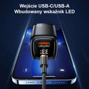 USAMS Laidinis įkroviklis 1xUSB-C + 1xUSB T46 33W (only head) PD3.0 + QC3.0 Fast Charging juodos spalvos CC152TC01 - Image 9