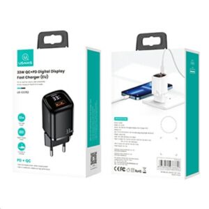USAMS Laidinis įkroviklis 1xUSB-C + 1xUSB T46 33W (only head) PD3.0 + QC3.0 Fast Charging juodos spalvos CC152TC01 - Image 10