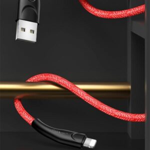 USAMS Braided U41 Lightning 1m 2A red SJ391USB02 (US-SJ391) Fast Charge - Image 5