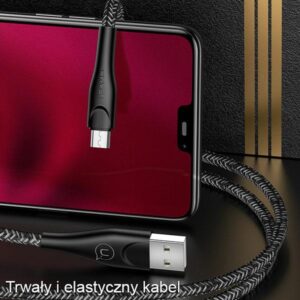 USAMS braided kabelis U41 microUSB 1m 2A red SJ393USB02 (US-SJ393) Fast Charge - Image 2