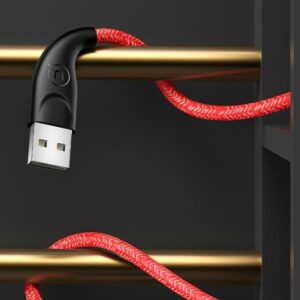 USAMS braided kabelis U41 microUSB 1m 2A red SJ393USB02 (US-SJ393) Fast Charge - Image 7