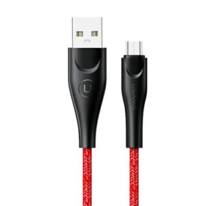 USAMS braided kabelis U41 microUSB 2m 2A red SJ396USB02 (US-SJ396) Fast Charge