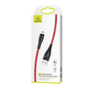 USAMS braided kabelis U41 microUSB 2m 2A red SJ396USB02 (US-SJ396) Fast Charge - Image 8