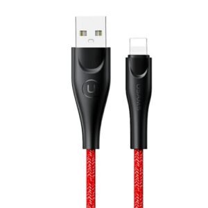 USAMS braided kabelis U41 lightning 3m 2A red SJ397USB02 (US-SJ397) Fast Charge - Image 1