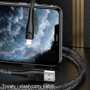 USAMS braided kabelis U41 lightning 3m 2A red SJ397USB02 (US-SJ397) Fast Charge - Image 2