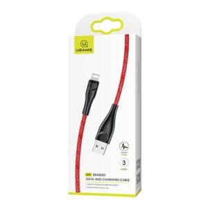 USAMS braided kabelis U41 lightning 3m 2A red SJ397USB02 (US-SJ397) Fast Charge - Image 8