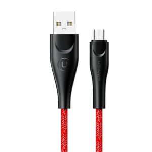 USAMS braided kabelis U41 microUSB 3m 2A red SJ399USB02 (US-SJ399) Fast Charge