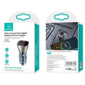 USAMS automobilinis įkroviklis C29 45W 2xUSB-A Fast Charge light gold CC154CC01 (US-CC154) - Image 5