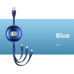 USAMS kabelis U69 3-in-1 1m blue (Lightning/microUSB/USB-C) SJ508USB02 (US-SJ508) - Image 6