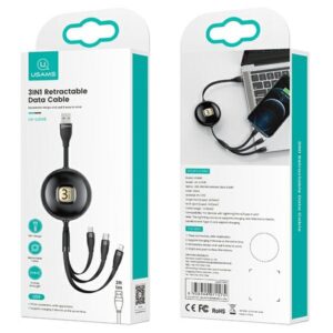 USAMS kabelis U69 3-in-1 1m blue (Lightning/microUSB/USB-C) SJ508USB02 (US-SJ508) - Image 7