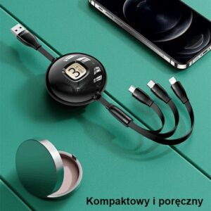 USAMS kabelis U69 3-in-1 1m green (Lightning/microUSB/USB-C) SJ508USB03 (US-SJ508) - Image 5