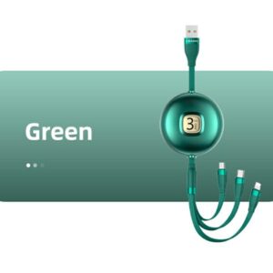 USAMS kabelis U69 3-in-1 1m green (Lightning/microUSB/USB-C) SJ508USB03 (US-SJ508) - Image 6