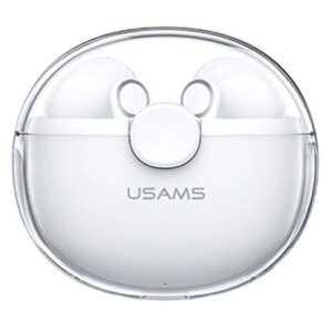 USAMS Bluetooth 5.1 TWS BU Series belaidės ausinės baltos spalvos BHUBU01 - Image 1