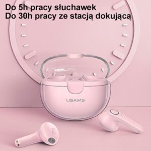 USAMS Bluetooth 5.1 TWS BU Series belaidės ausinės baltos spalvos BHUBU01 - Image 8