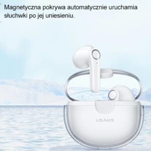 USAMS Bluetooth 5.1 TWS BU Series belaidės ausinės rožinės spalvos BHUBU04 - Image 5
