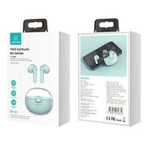 USAMS Bluetooth 5.1 TWS BU Series belaidės ausinės žalios spalvos BHUBU03 - Image 10