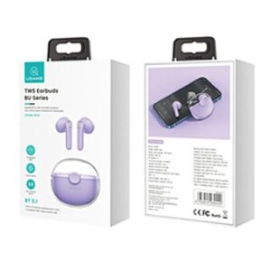 USAMS Bluetooth 5.1 TWS BU Series belaidės ausinės violetinės spalvos BHUBU02 - Image 10