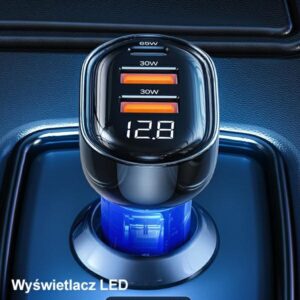 USAMS automobilinis įkroviklis 2xUSB+1xUSB-C 125W Fast Charge transparent black CC158CC01 (US-CC158) - Image 9