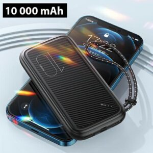 USAMS power bank PB56 10000mAh 2xUSB/USB-C/MicroUSB Fast Charge black 10KCD15001 (US-CD150) - Image 2