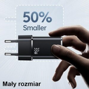USAMS Laidinis įkroviklis 1xUSB-C+1xUSB T43 33W PD3.0 + QC3.0 + U63 cable USB-C to Lightning juodos spalvos USKT - Image 4