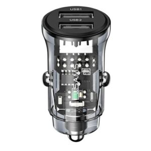 USAMS automobilinis įkroviklis C31 3A 2xUSB-A Fast Charge black CC162CC01 (US-CC162) - Image 1