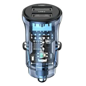 USAMS automobilinis įkroviklis C31 3A 2xUSB-A Fast Charge blue CC162CC02 (US-CC162) - Image 1