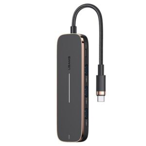 USAMS adapter HUB 3xUSB + USB-C + HDMI black SJ578HUB01 (US-SJ578) - Image 1