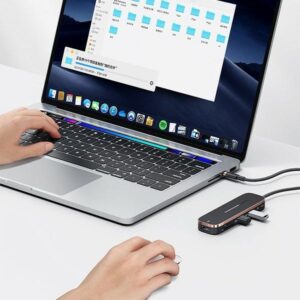 USAMS adapter HUB 3xUSB + USB-C + HDMI black SJ578HUB01 (US-SJ578) - Image 3