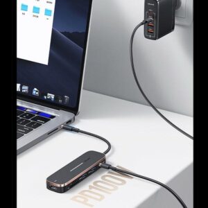 USAMS adapter HUB 3xUSB + USB-C + HDMI black SJ578HUB01 (US-SJ578) - Image 5