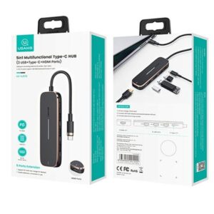 USAMS adapter HUB 3xUSB + USB-C + HDMI black SJ578HUB01 (US-SJ578) - Image 8