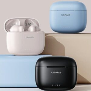 USAMS Bluetooth 5.3 TWS US14 Series dual mic belaidės ausinės mėlynos spalvos BHUUS03 - Image 2