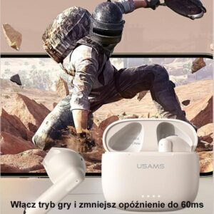 USAMS Bluetooth 5.3 TWS US14 Series dual mic belaidės ausinės mėlynos spalvos BHUUS03 - Image 6