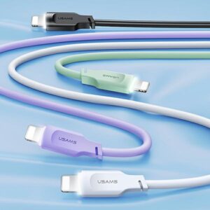 USAMS lightning kabelis 2.4A 1.2m Fast Charging Lithe Series juodos spalvos SJ565USB01 (US-SJ565) - Image 2
