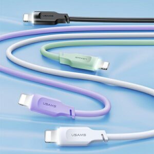 USAMS kabelis USB-C į Lightning 20W 1.2m PD Fast Charging Lithe Series juodos spalvos SJ566USB01 (US-SJ566) - Image 2