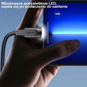 USAMS kabelis USB-C į Lightning 20W 1.2m PD Fast Charging Lithe Series green SJ566USB04 (US-SJ566) - Image 4