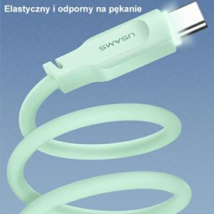 USAMS kabelis USB-C į USB-C 100W 1.2m Port Display Fast Charging Lithe Series violetinės spalvos SJ567USB03 - Image 10