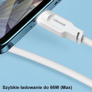 USAMS kabelis USB-C 6A 1.2m Port Display Fast Charging Lithe Series žalios spalvos SJ568USB04 (US-SJ568) - Image 5
