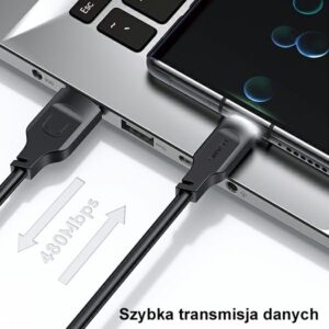 USAMS kabelis USB-C 6A 1.2m Port Display Fast Charging Lithe Series žalios spalvos SJ568USB04 (US-SJ568) - Image 9