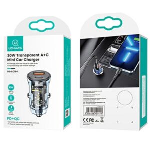 USAMS automobilinis įkroviklis 1xUSB+1xUSB-C C32 30W Fast Charge blue CC164CC02 (US-CC164) - Image 8