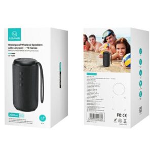 USAMS YC Series Bluetooth 5.0 10W waterproof wireless kolonėlė with lanyard juodos spalvos YC01 - Image 8