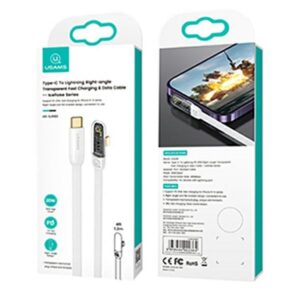 USAMS angled kabelis USB-C į Lightning PD 20W Fast Charging Iceflake Series 1.2m white SJ583USB02 - Image 9