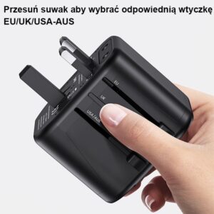 USAMS wall adapter 2xUSB T55 12W 4-in-1 US/AU/EU/UK black CC173TC01 (US-CC173) Universal Travel Char - Image 5