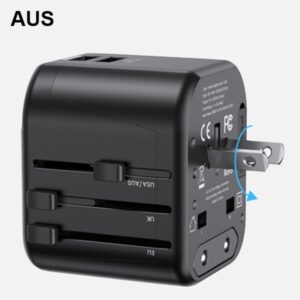 USAMS wall adapter 2xUSB T55 12W 4-in-1 US/AU/EU/UK black CC173TC01 (US-CC173) Universal Travel Char - Image 7