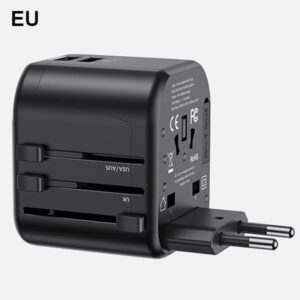 USAMS wall adapter 2xUSB T55 12W 4-in-1 US/AU/EU/UK black CC173TC01 (US-CC173) Universal Travel Char - Image 8