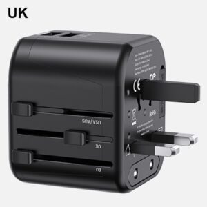USAMS wall adapter 2xUSB T55 12W 4-in-1 US/AU/EU/UK black CC173TC01 (US-CC173) Universal Travel Char - Image 9