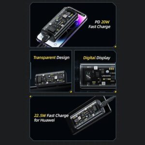 USAMS power bank 9000mAh PD 20W QC3.0+PD dual-port Fast Charge black 10KCD18901 (US-CD189) - Image 6