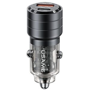 USAMS automobilinis įkroviklis C36 USB+USB-C 95W Fast Charge black CC176CC01 (US-CC176) - Image 1